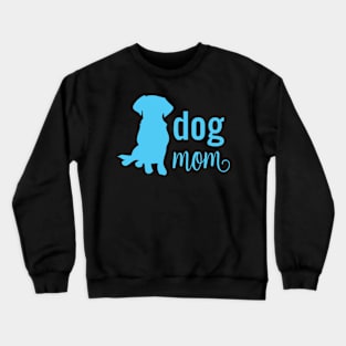 Dog Mom Silhouette Blue Crewneck Sweatshirt